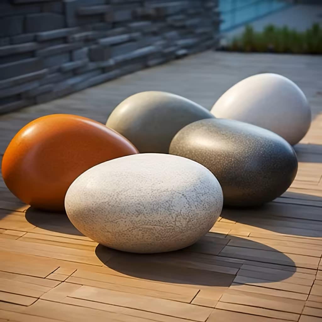 Egg Shaped Stone Seat DKY008B