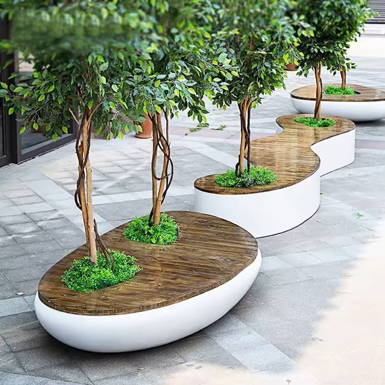 Irregular Shaped Planter/Bench DKY696