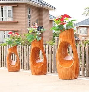 Hollowed Tree Pot Set DKH009