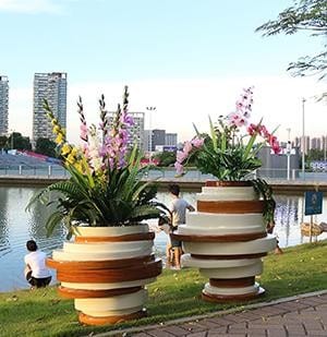 Stacked Oval Planters DKH105